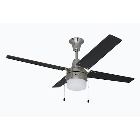 Litex Industries 48" Brushed Chrome Finish Ceiling Fan Includes Blades & LED Light Kit UBW48BC4L